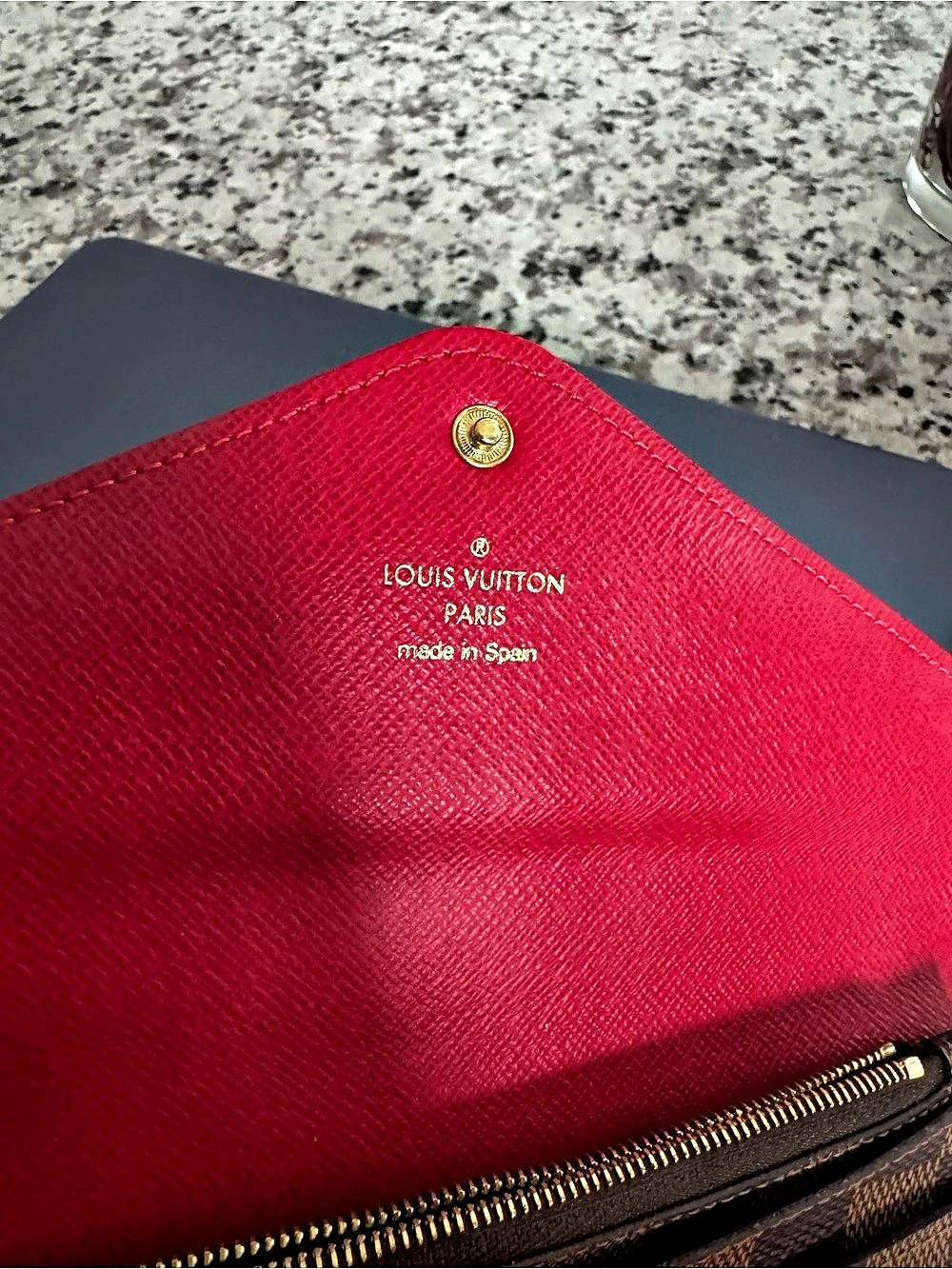 Louis Vuitton Sarah Wallet Damier Ebene Brown & Red - Picture 5 of 7